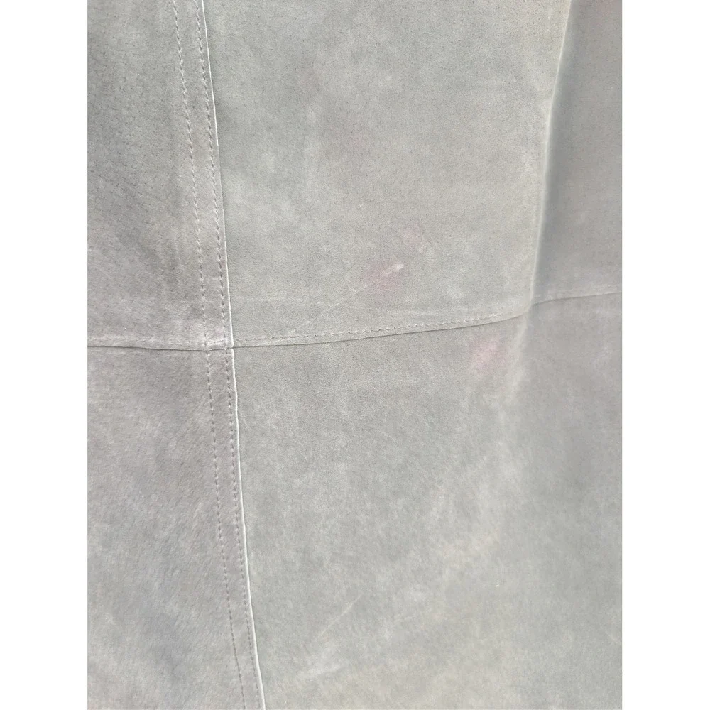 Vintage Isaac Mizrahi Target Leather Skirt 6 Gray‎ Suede 90s Grunge Zip Babydoll